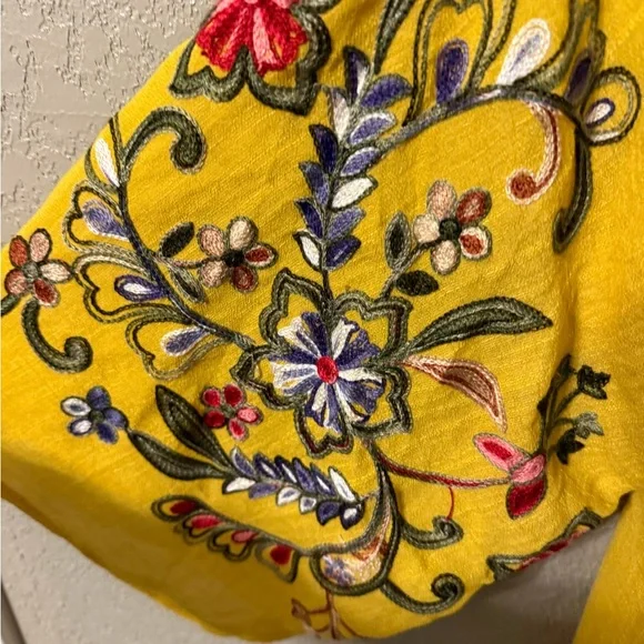 Three Bird Nest Women’s Yellow Floral Kimono One Size Fits Most - Picture 3 of 6